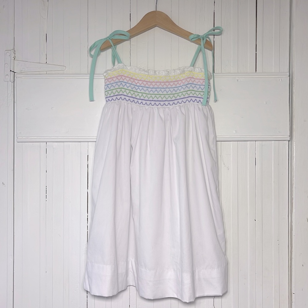 SMOCKINGBIRD VGUC Multicolor Smocked Tie Strap Lined Dress